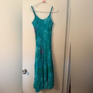 Vibrant Teal and Purple Maxi Dress